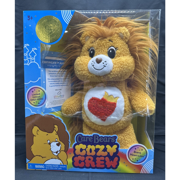 Care Bears Cozy Crew Brave Heart Lion Care Bear Cousins Plush Limited Edition